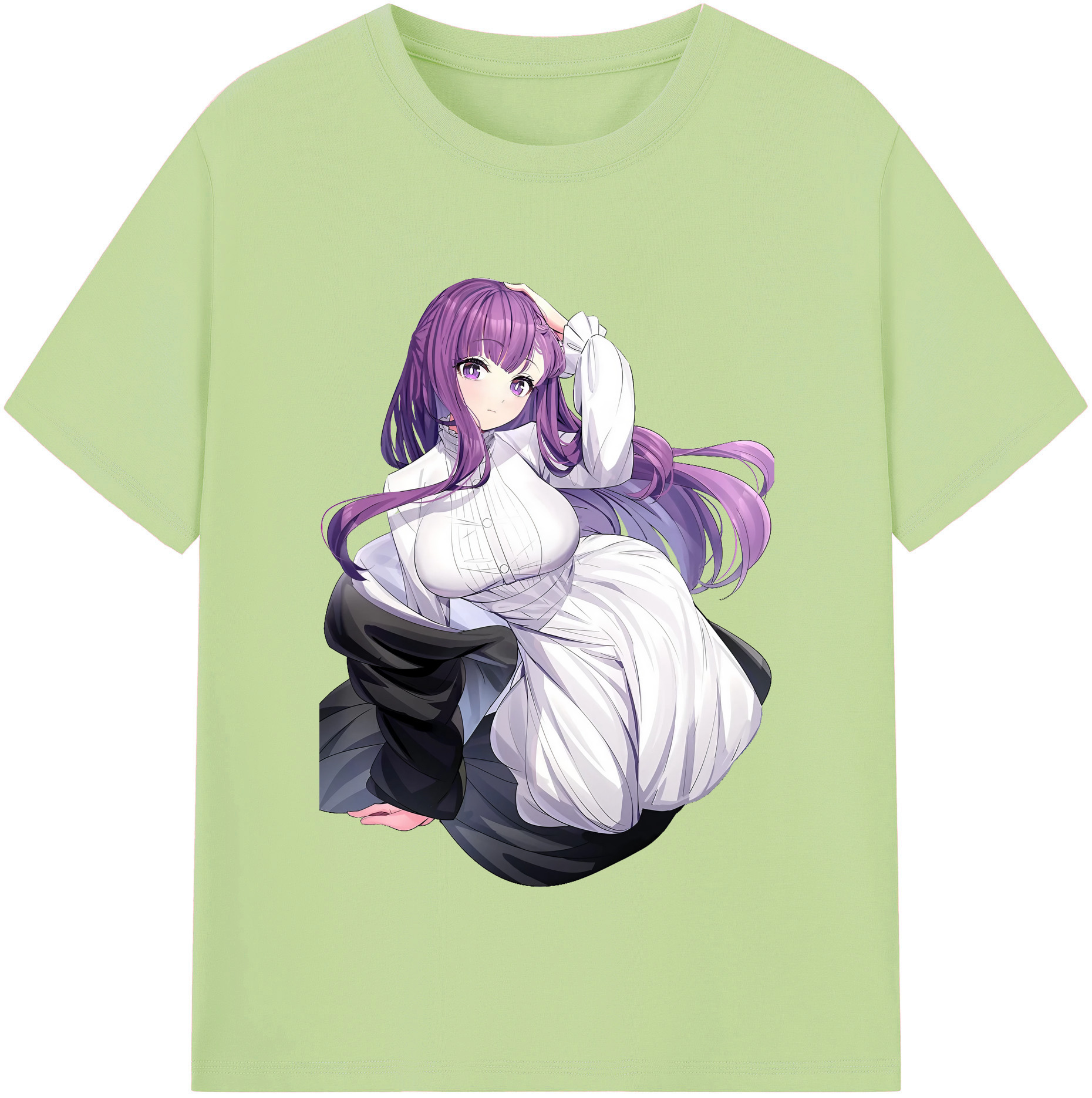（画像用） 葬送のフリーレン Frieren 綿100％半袖Tシャツ（フロントプリント）